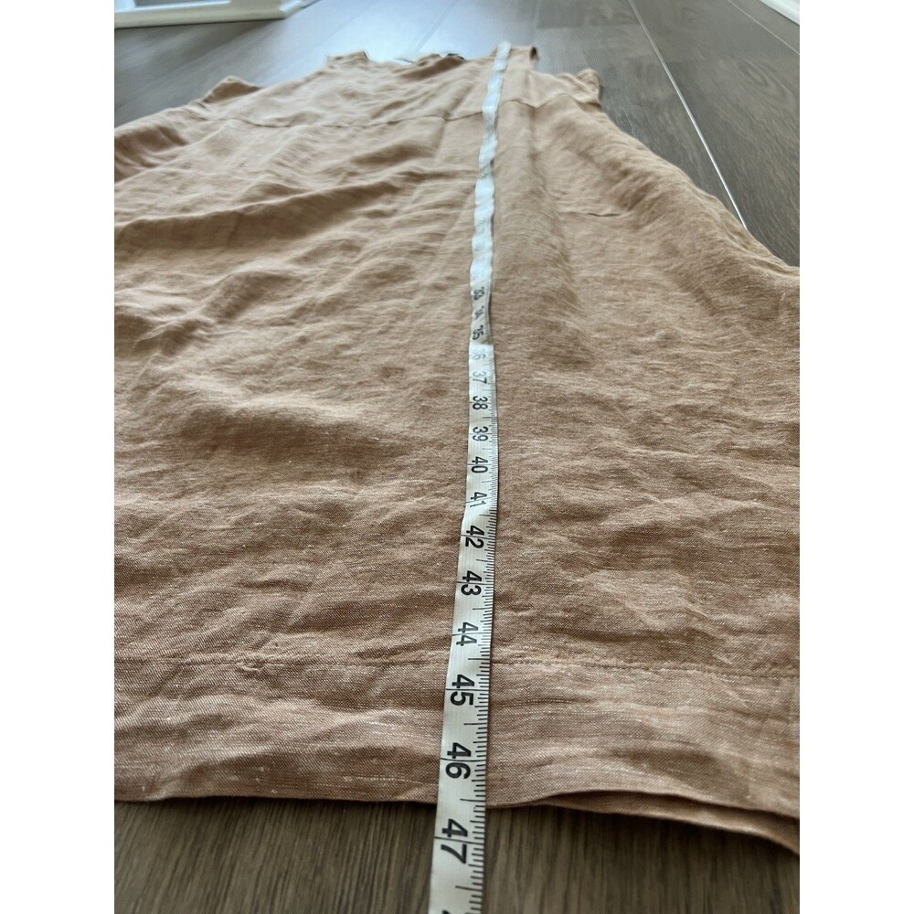 Pure J. Jill 100% Linen Sleeveless Midi Dress Terracotta Minimalist Petite Large - Picture 10 of 15